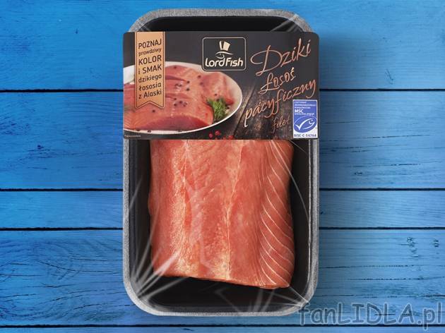 Lord Fish Łosoś pacyficzny, filet ze skórą , cena 4,00 PLN za 100 g