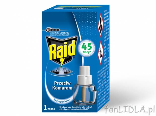 Raid Płyn do urządzenia elektycznego 45 nocy , cena 17,00 PLN za 27 ml/1 opak., ...