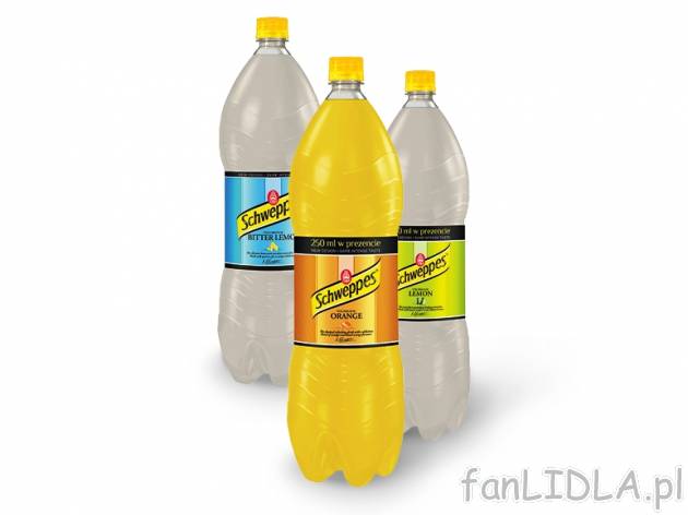 Schweppes Napój gazowany , cena 2,00 PLN za 1,75 l/1 but., 1 l=1,54 PLN. 
Oferta ...