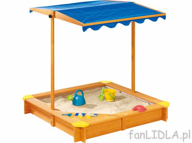 Piaskownica z daszkiem Playtive Junior, cena 179,00 PLN 
- ok. 118 x 118 x 118 ...