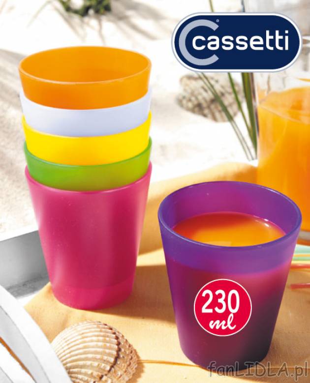 Zestaw kubków cena 6,99PLN za 6 szt.
- z odpornego tworzywa
- 230 ml