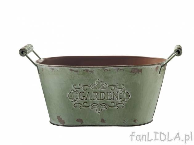 Metalowa doniczka lub zestaw Florabest, cena 17,99 PLN za 1 opak. 
- dekoracyjnie ...