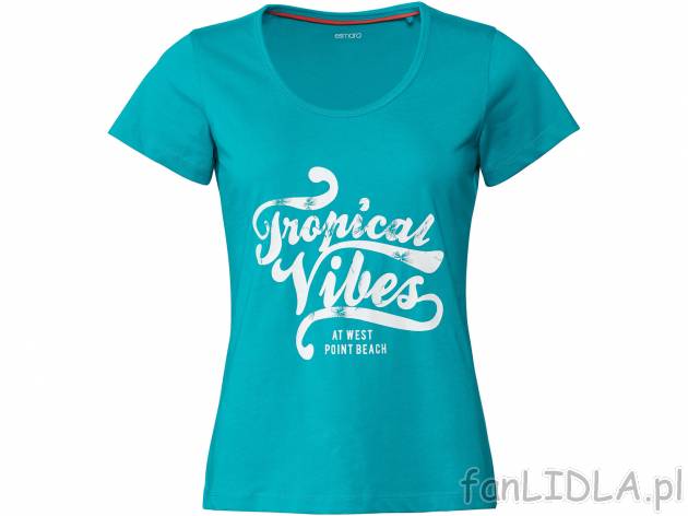T-shirt damski Esmara, cena 12,99 PLN 
- rozmiary: S-XL
- 100% bawełny
Dostępne ...