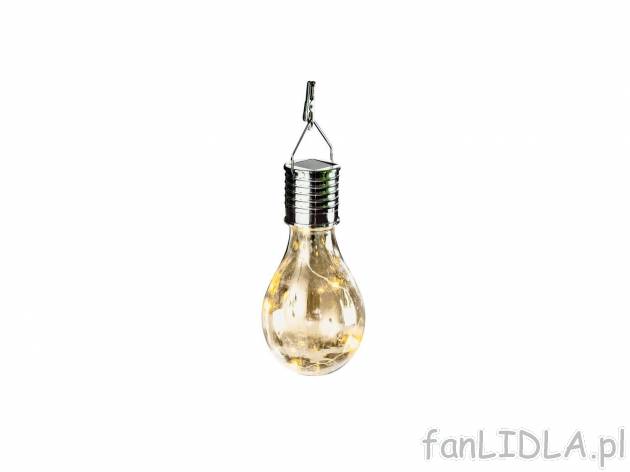 Dekoracyjna lampa solarna LED Melinera, cena 9,99 PLN 
4 kolory 
- 7,5 x 15 cm ...