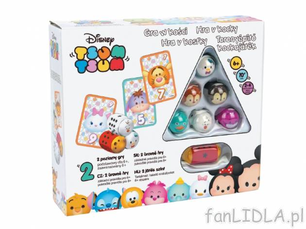 Gra w kości Tsum Tsum , cena 49,99 PLN za 1 opak. 
- 2 poziomu trudności: podstawowy ...
