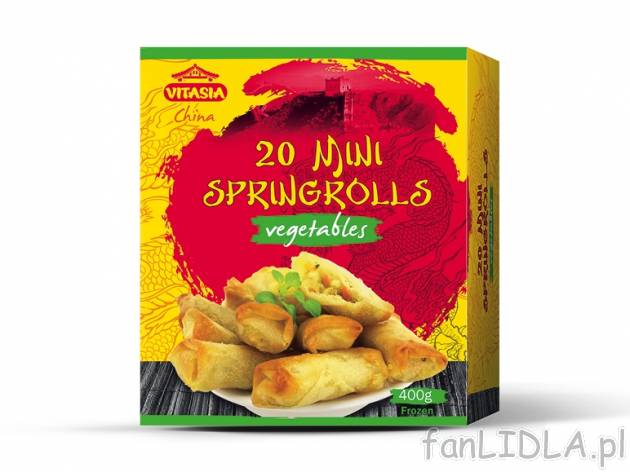 Sajgonki lub minisajgonki , cena 4,00 PLN za 2x150 g/2x175 g/400 g/1 opak., 1 kg=16,63/14,26/12,48 ...