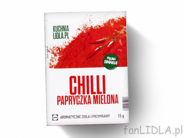Chili papryczka mielona , cena 0,00 PLN za 15 g/1 opak., 100 g=6,60 PLN.