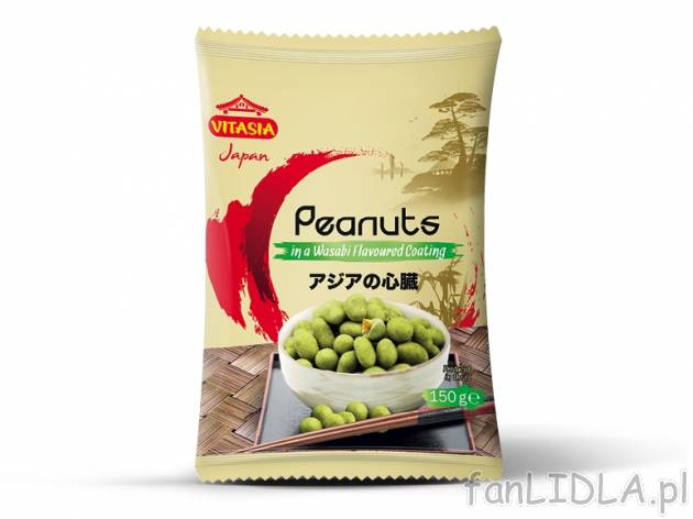 Orzeszki ziemne wasabi , cena 3,00 PLN za 150 g/1 opak., 100 g=2,33 PLN. 
Oferta ...