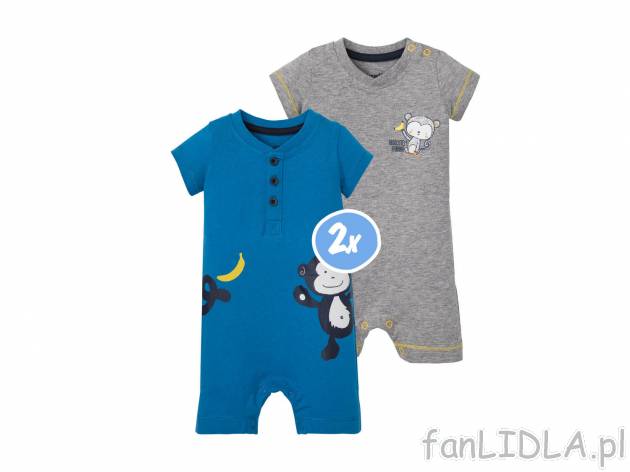 Rampersy niemowlęce, 2 szt.* Lupilu, cena 12,99 PLN 
- rozmiary: 56-92
- 100% bawełny
- ...