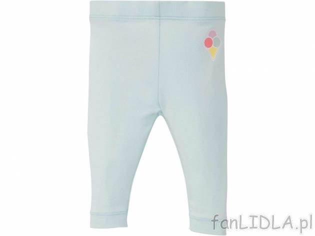 Legginsy niemowlęce Lupilu, cena 7,99 PLN 
- rozmiary: 62-92
- 95% bawełny, 5% ...