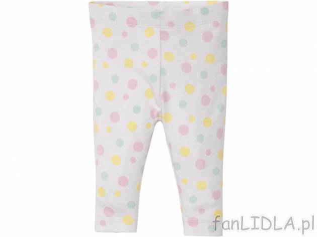 Legginsy niemowlęce Lupilu, cena 7,99 PLN 
- rozmiary: 50-92
- 95% bawełny, 5% ...