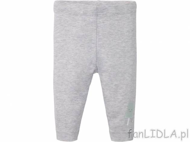 Legginsy niemowlęce Lupilu, cena 7,99 PLN 
- rozmiary: 62-92
- 95% bawełny, 5% ...