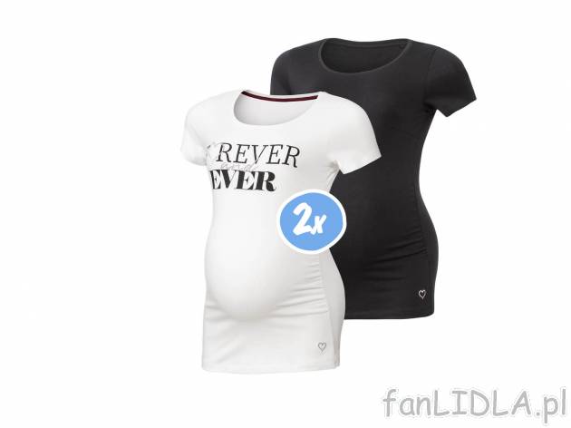 T-shirt ciążowy, 2 szt.* Esmara, cena 19,99 PLN 
- 95% bawełny, 5% elastanu
- ...