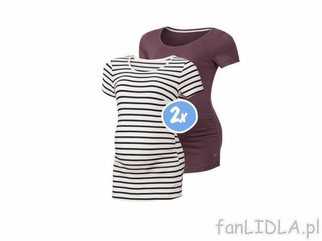 T-shirt ciążowy, 2 szt.* Esmara, cena 19,99 PLN 
- 95% bawełny, 5% elastanu
- ...