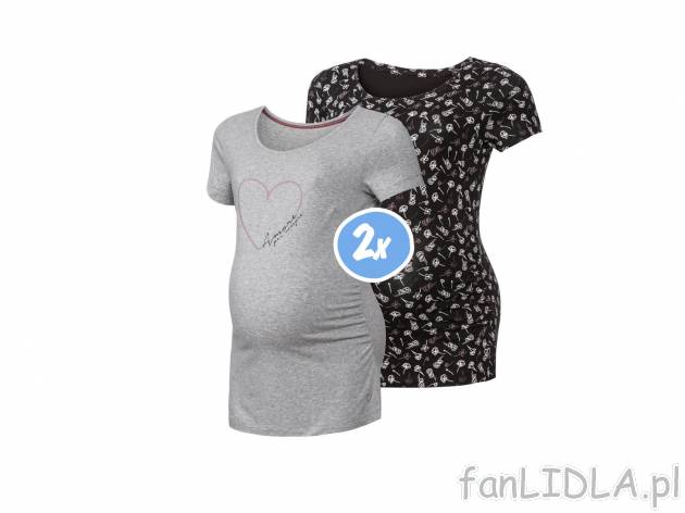 T-shirt ciążowy, 2 szt.* Esmara, cena 19,99 PLN 
- 95% bawełny, 5% elastanu
- ...