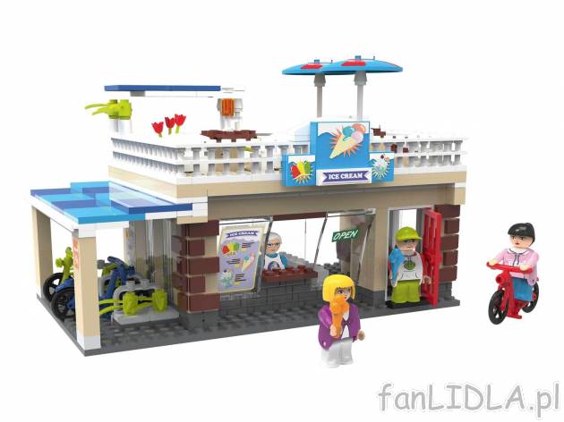 Zestaw klocków M Playtive, cena 49,99 PLN 
lodziarnia 
- 358 element&oacute;w
- ...
