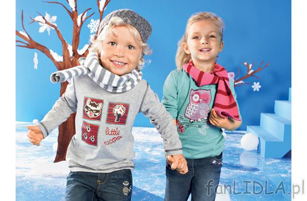 Bluzki dziecięce z jerseyu 2 szt. Lupilu, cena 27,99 PLN za 2 szt. 
- modne bluzki ...