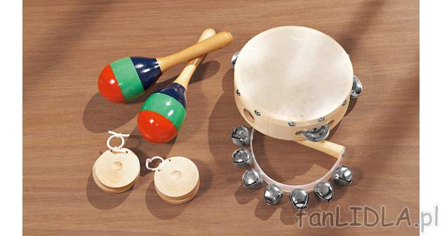 Komplet instrumentów , cena 42,99 PLN za 1 opak. 
- 6-częściowy: para grzechotek, ...