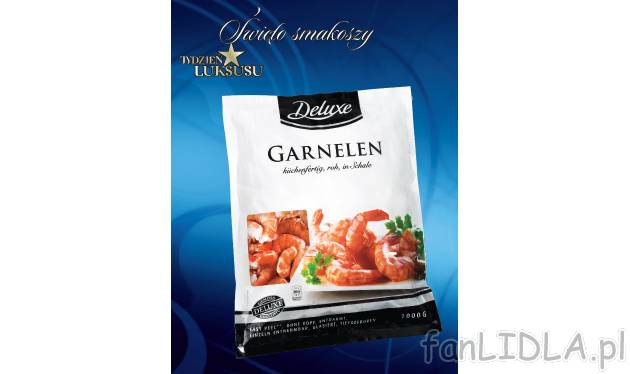 Krewetki olbrzymie Deluxe, cena 39,99 PLN za 1 kg 
- surowe, glazurowane 
- po ...