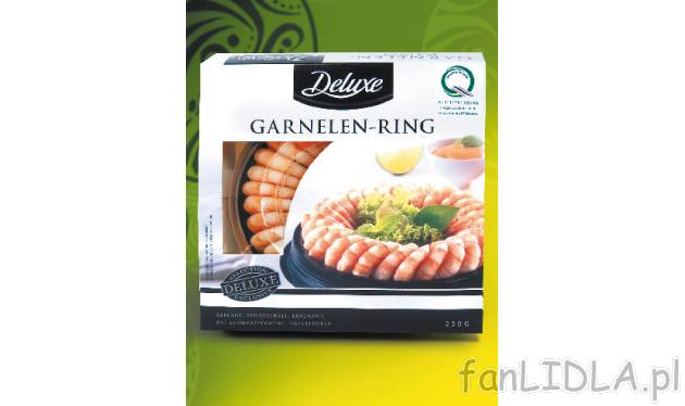 Krewetki wykwintne Deluxe, cena 17,99 PLN za 230 g 
- gotowane, częściowo obrane ...