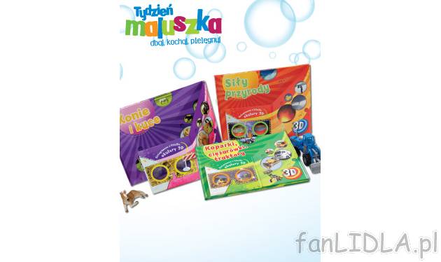 Książeczka 3D z okularami , cena 15,99 PLN za 1 opak.