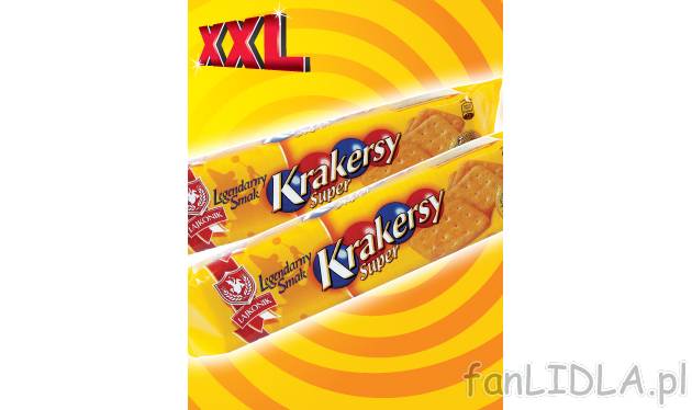 Lajkonik krakersy , cena 4,44 PLN za 2x180 g 
-  2x180 g/ 1opak. 
-  1 kg = 12.33