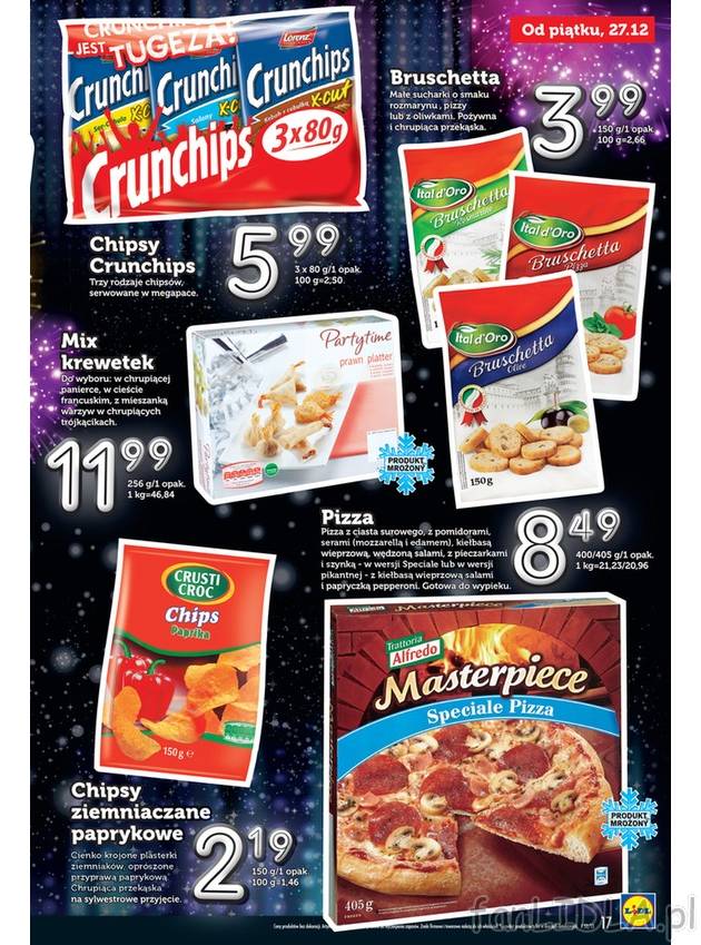 Sylwestra ze smakiem w Lidlu. Promocja na chipsy crunchips w trzypaku. Ponadto w ...
