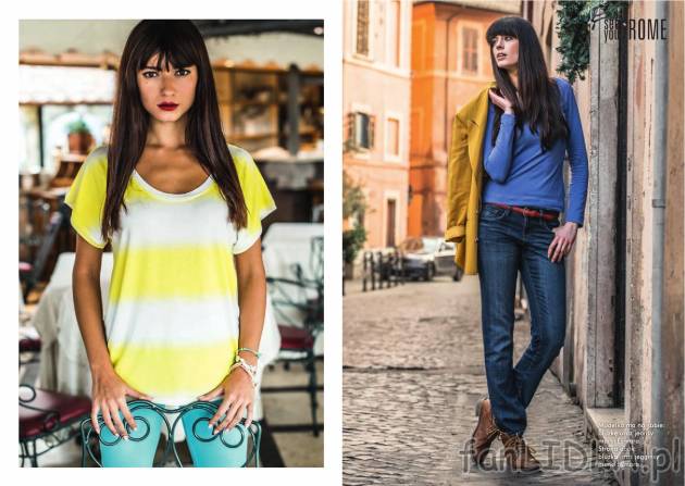 Bluzka typu oversize w kolorowe pasy. Bluzka z długim rękawem typu basic, w kolorze ...
