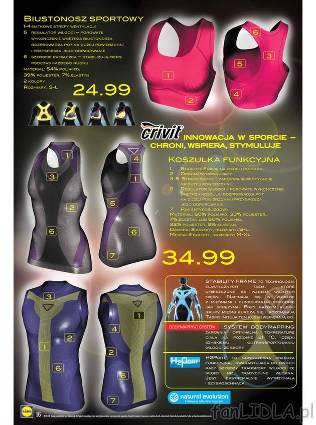 Biustonosz sportowy w rozmiarach S-L, 2 kolory do wyboru. Koszulka funkcyjna, która ...