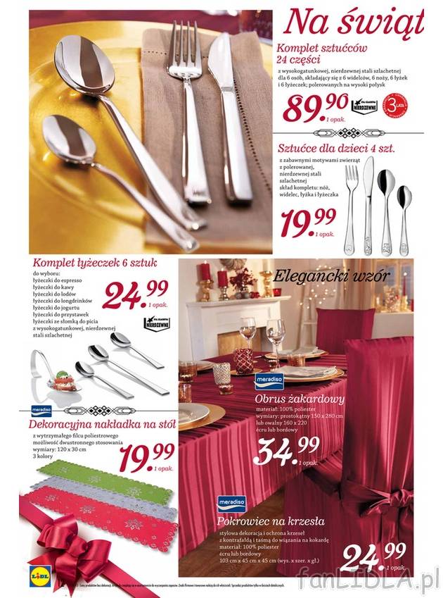 Komplet sztućców z 24 części na świąteczny stół. W ofercie sklepów Lidl ...