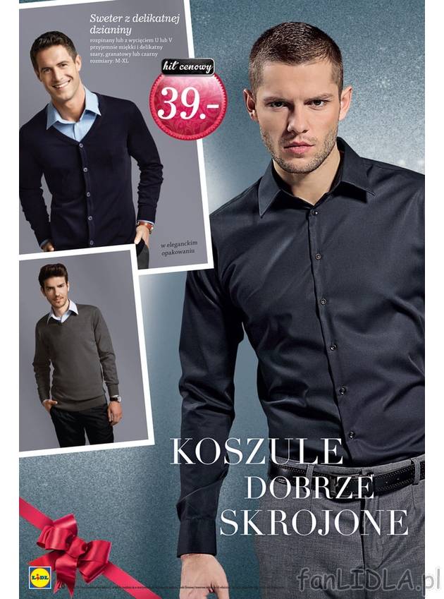 W Lidlu kupić można elegancką odzież dla mężczyzn. W ofercie sweter z delikatnej ...