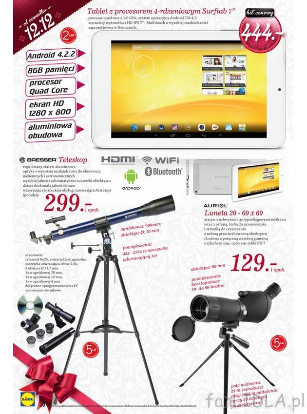 W świątecznej ofercie Lidla tablet z czterordzeniowym procesorem. Poza tym w sprzedaży ...