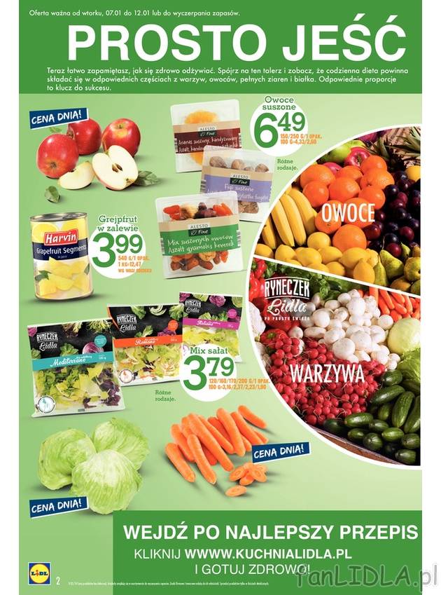 Oferta w Lidl ważna od 7 stycznia. W sprzedaży suszone owoce i bakalie, grejpfrut ...