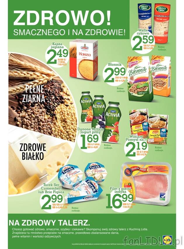 Zdrowa żywność w Lidlu. Produkty pełnoziarniste, m.in, kasza jaglana, wafle ...