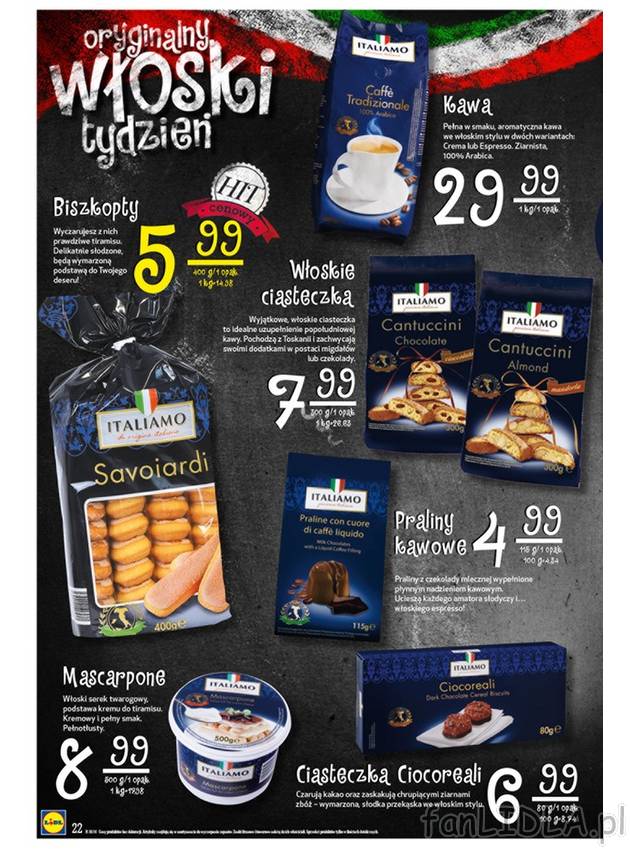 Biszkopty, kawa, włoskie ciasteczka, mascarpone, praliny kawowe, ciasteczka ciocoreali