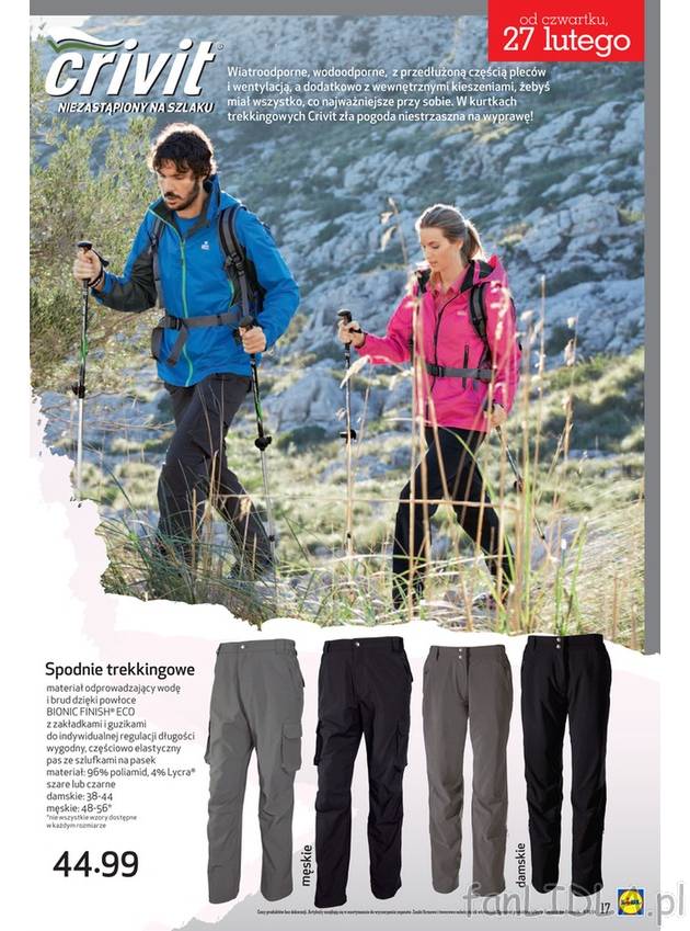 Spodnie trekkingowe z powłoką odprowadzającą wodę oraz brud