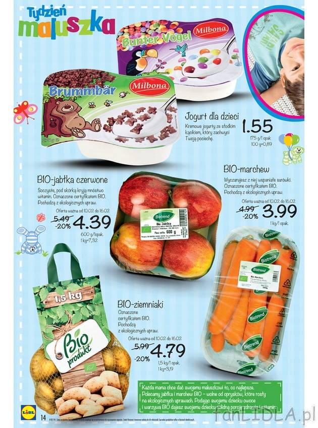 Jogurt dla dzieci-różne smaki do wybru, BIO-jabłka czerwone, BIO-marchew, BIO-ziemniaki