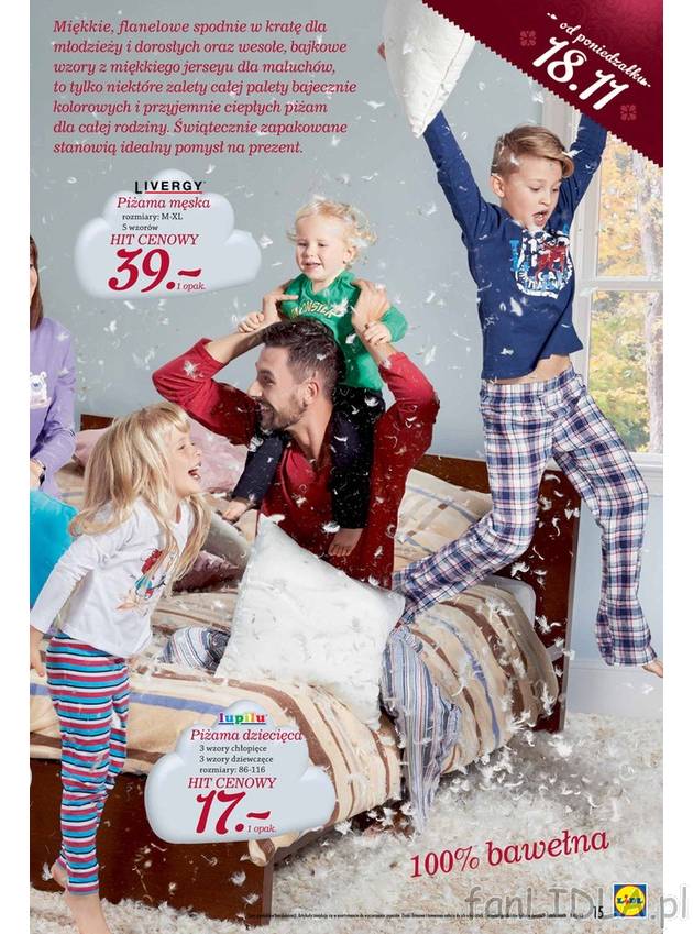 Bawełniane piżamy dla dziewczynki lub chłopca w najnowszej ofercie sklepu Lidl. ...