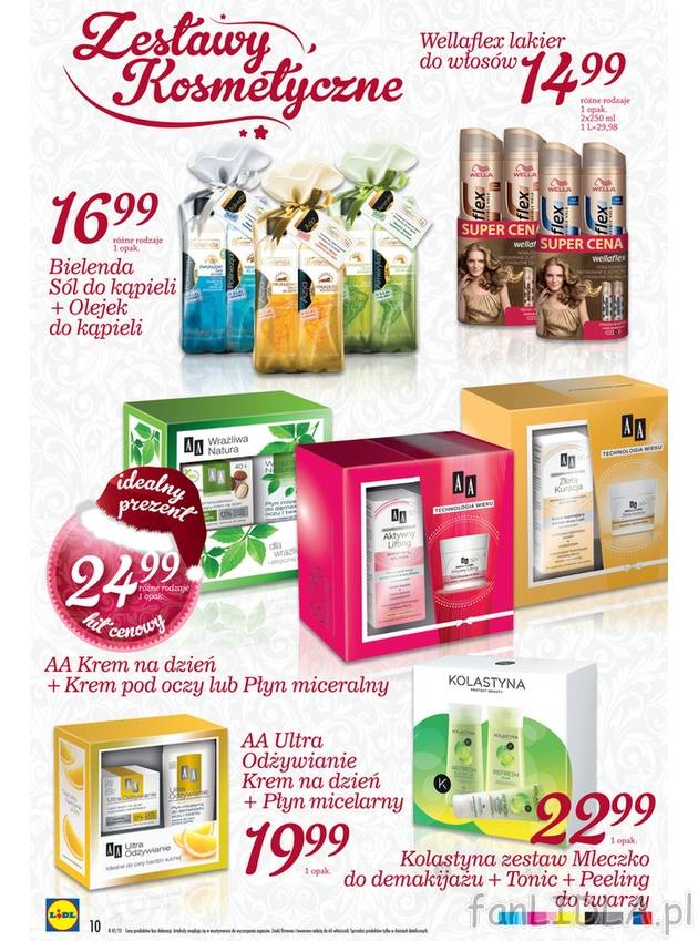 Zestawy kosmetyczne w świątecznych cenach w Lidlu. W sprzedaży lakier do włosów ...