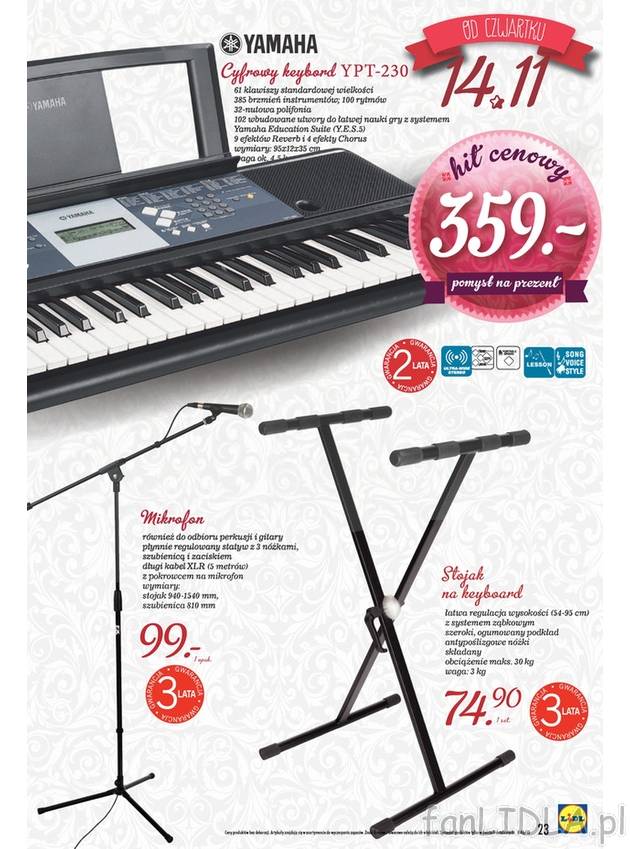 Nowoczesny keboard marki Yamaha do kupienia w Lidlu. Cenowy hit na święta. Instrument ...