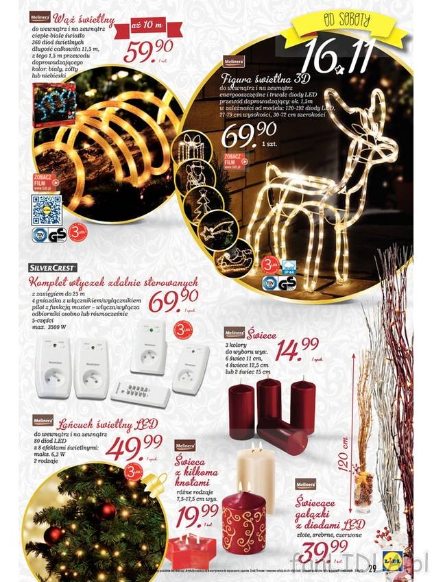 Piękne i kolorowe święta z Lidlem. W ofercie figurka świetlna 3D, wiele modeli. ...