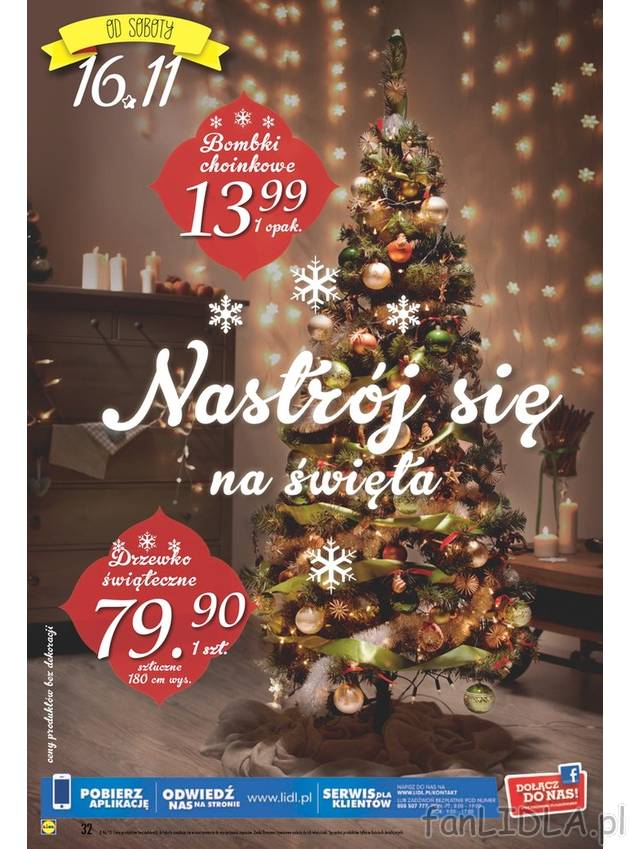 Nastrojowe święta z Lidlem. W ofercie bombki na choinkę w zestawie. Do kupienia ...