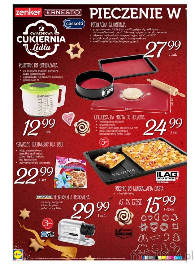 Najnowsza oferta sieci Lidl. Do kupienia forma do pieczenia, pojemnik do odmierzania, ...