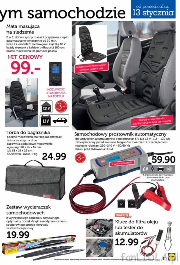 Mata masująca na siedzenie do kupienia w Lidlu od 13 stycznia. 3 lata gwarancji. ...