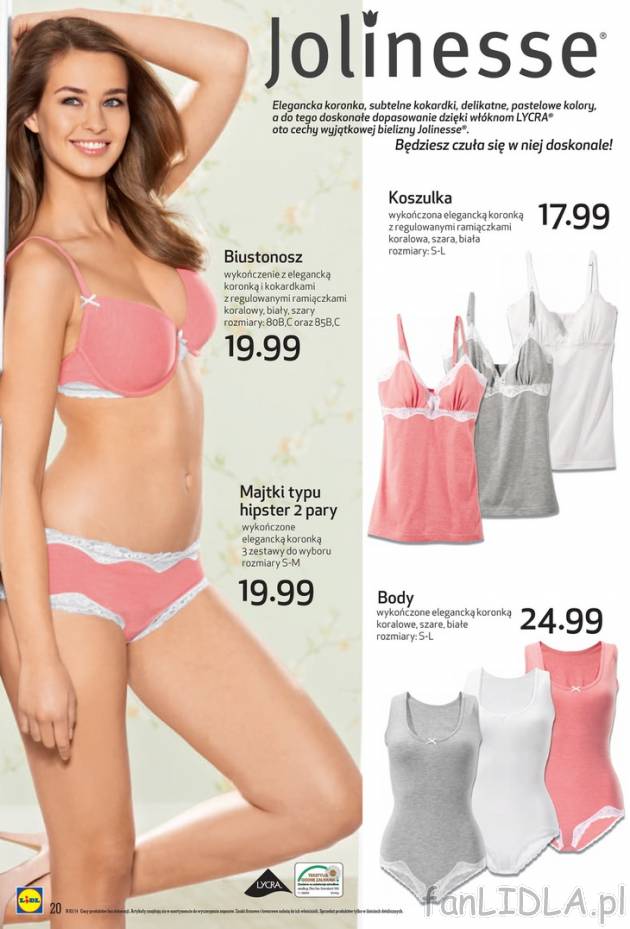 Elegancka bielizna dostępna w Lidlu. Promocja na biustonosz, wykończony koronką ...
