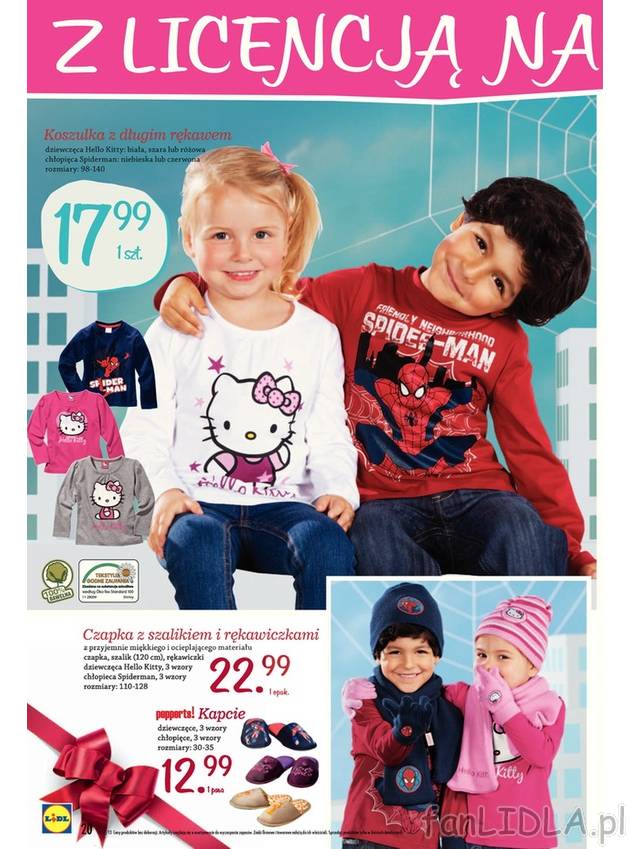 Koszulka z długim rękawem dla dziecka. Dla dziewczynki z Hello Kitty, dla chłopca ...