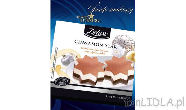 Lody świąteczne Deluxe, cena 6,99 PLN za 400/420/510 ml 
-  świąteczne lody