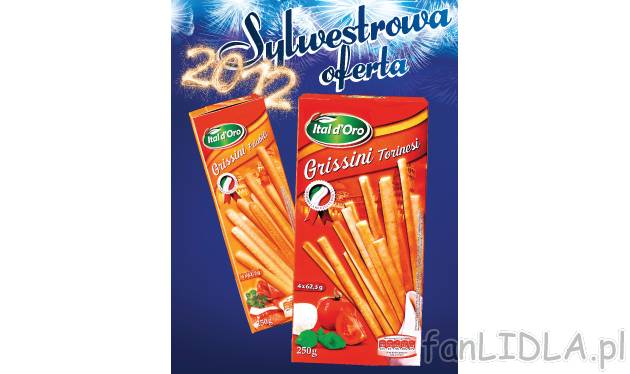 Paluszki Grissini , cena 5,55 PLN za 250 g 
- Friabili - z olejem roslinnym lub ...