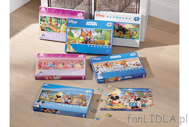 Puzzle panoramiczne , cena 14,99 PLN za 1 opak. 
- do wyboru różne motywy z bajek ...