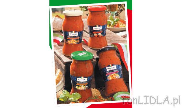 Sos pomidorowy , cena 5,55 PLN za 350 g 
- Toscana- z wędzonym boczkiem, siciliana ...